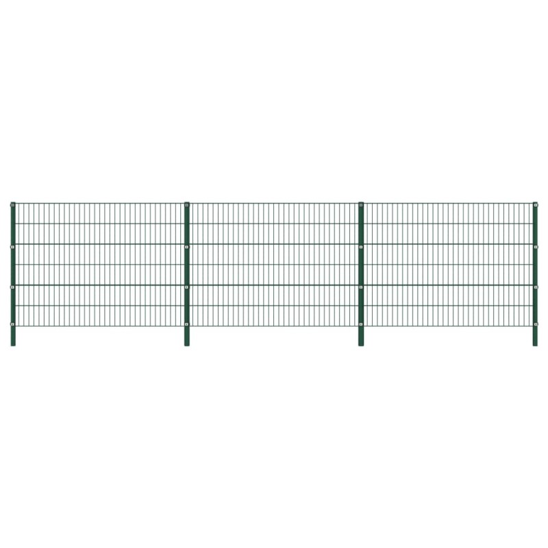 Zaunfeld mit Pfosten Eisen 5,1 x 1,2 m Grün Zaunfeld mit Pfosten Eisen 5,1 x 1,2 m Grün