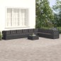 vidaXL 9-tlg. Garten-Lounge-Set mit Kissen Schwarz Poly Rattan vidaXL 9-tlg. Garten-Lounge-Set mit Kissen Schwarz Poly Rattan