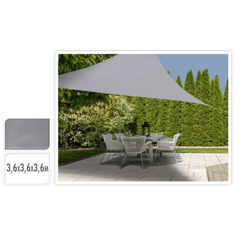 ProGarden Sonnensegel 3,6x3,6x3,6 m Grau Dreieckig ProGarden Sonnensegel 3,6x3,6x3,6 m Grau Dreieckig