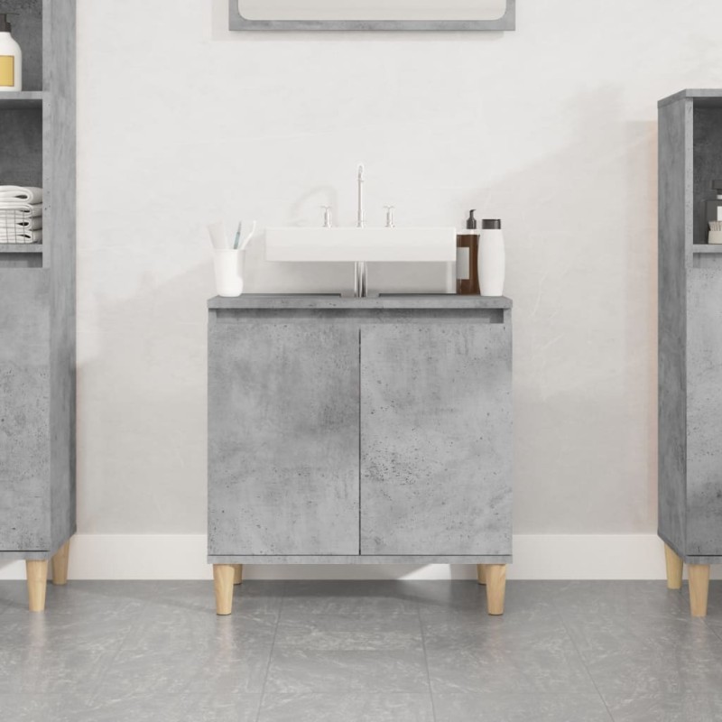 vidaXL Waschbeckenunterschrank Betongrau 58x33x60 cm Holzwerkstoff vidaXL Waschbeckenunterschrank Betongrau 58x33x60 cm Holzwerkstoff