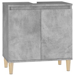 vidaXL Waschbeckenunterschrank Betongrau 58x33x60 cm Holzwerkstoff