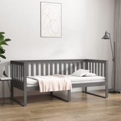 vidaXL Tagesbett Grau 90x190 cm Massivholz Kiefer