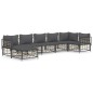 vidaXL 7-tlg. Garten-Lounge-Set mit Kissen Anthrazit Poly Rattan vidaXL 7-tlg. Garten-Lounge-Set mit Kissen Anthrazit Poly Rattan