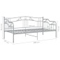 vidaXL Schlafsofa Bettgestell Grau Metall 90x200 cm vidaXL Schlafsofa Bettgestell Grau Metall 90x200 cm