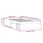 vidaXL Massivholzbett Grau 90x200 cm vidaXL Massivholzbett Grau 90x200 cm