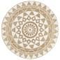 vidaXL Teppich Handgefertigt Jute mit weißem Aufdruck 120 cm vidaXL Teppich Handgefertigt Jute mit weißem Aufdruck 120 cm