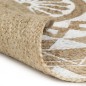 vidaXL Teppich Handgefertigt Jute mit weißem Aufdruck 120 cm vidaXL Teppich Handgefertigt Jute mit weißem Aufdruck 120 cm