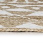 vidaXL Teppich Handgefertigt Jute mit weißem Aufdruck 120 cm vidaXL Teppich Handgefertigt Jute mit weißem Aufdruck 120 cm