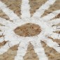 vidaXL Teppich Handgefertigt Jute mit weißem Aufdruck 120 cm vidaXL Teppich Handgefertigt Jute mit weißem Aufdruck 120 cm