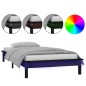 vidaXL Massivholzbett mit LEDs Schwarz 90x200 cm vidaXL Massivholzbett mit LEDs Schwarz 90x200 cm