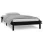 vidaXL Massivholzbett mit LEDs Schwarz 90x200 cm vidaXL Massivholzbett mit LEDs Schwarz 90x200 cm