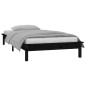 vidaXL Massivholzbett mit LEDs Schwarz 90x200 cm vidaXL Massivholzbett mit LEDs Schwarz 90x200 cm