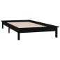 vidaXL Massivholzbett mit LEDs Schwarz 90x200 cm vidaXL Massivholzbett mit LEDs Schwarz 90x200 cm