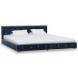 Bett mit Matratze Blau Samt 160 x 200 cm Bett mit Matratze Blau Samt 160 x 200 cm