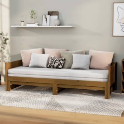 vidaXL Ausziehbares Tagesbett Braun Massivholz Kiefer 2x(90x200) cm