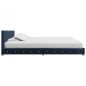 Bett mit Matratze Blau Samt 160 x 200 cm Bett mit Matratze Blau Samt 160 x 200 cm