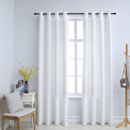 vidaXL Verdunkelungsvorhänge mit Metallösen 2 Stk. Grauweiß 140x245 cm 