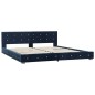 Bett mit Matratze Blau Samt 160 x 200 cm Bett mit Matratze Blau Samt 160 x 200 cm