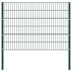 Zaunfeld mit Pfosten Eisen 3,4 x 1,2 m Grün