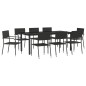 vidaXL 9-tlg. Garten-Essgruppe Schwarz Poly Rattan und Stahl vidaXL 9-tlg. Garten-Essgruppe Schwarz Poly Rattan und Stahl