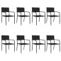 vidaXL 9-tlg. Garten-Essgruppe Schwarz Poly Rattan und Stahl vidaXL 9-tlg. Garten-Essgruppe Schwarz Poly Rattan und Stahl