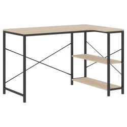 vidaXL Computertisch Schwarz und Eiche-Optik 110x72x70cm Holzwerkstoff