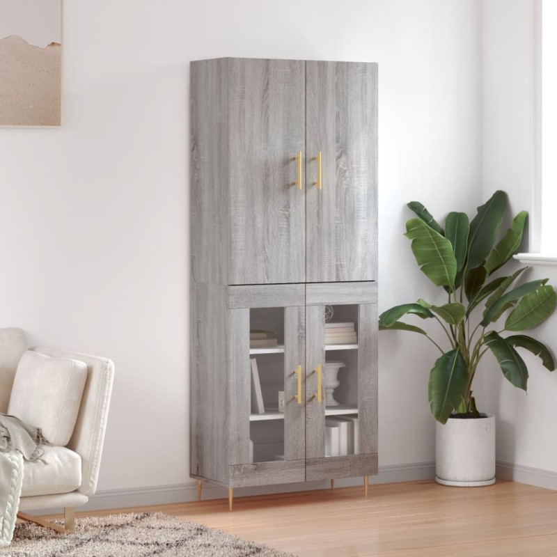 vidaXL Highboard Grau Sonoma 69,5x34x180 cm Holzwerkstoff vidaXL Highboard Grau Sonoma 69,5x34x180 cm Holzwerkstoff