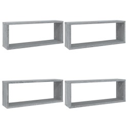 vidaXL Würfelregale 4 Stk. Grau Sonoma 60x15x23 cm Holzwerkstoff