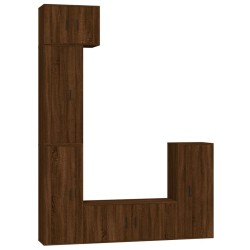 vidaXL 5-tlg. TV-Schrank-Set Braun Eichen-Optik Holzwerkstoff