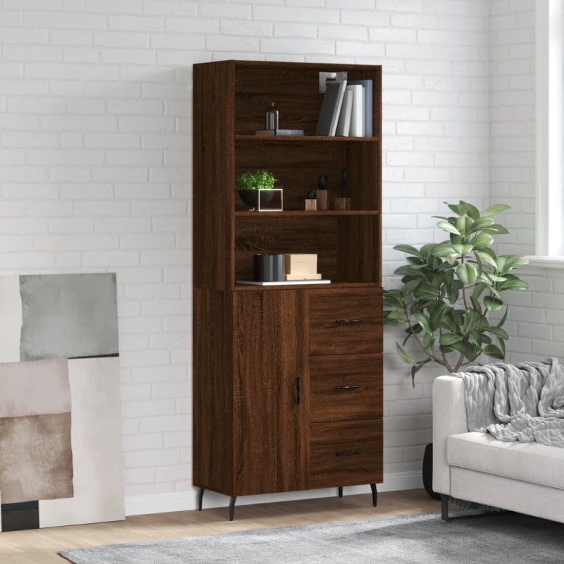 vidaXL Highboard Braun Eichen-Optik 69,5x34x180 cm Holzwerkstoff vidaXL Highboard Braun Eichen-Optik 69,5x34x180 cm Holzwerkstoff