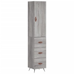 vidaXL Highboard Grau Sonoma 34,5x34x180 cm Holzwerkstoff