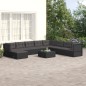 vidaXL 9-tlg. Garten-Lounge-Set mit Kissen Schwarz Poly Rattan vidaXL 9-tlg. Garten-Lounge-Set mit Kissen Schwarz Poly Rattan