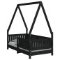vidaXL Kinderbett Schwarz 70x140 cm Massivholz Kiefer vidaXL Kinderbett Schwarz 70x140 cm Massivholz Kiefer
