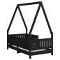 vidaXL Kinderbett Schwarz 70x140 cm Massivholz Kiefer vidaXL Kinderbett Schwarz 70x140 cm Massivholz Kiefer