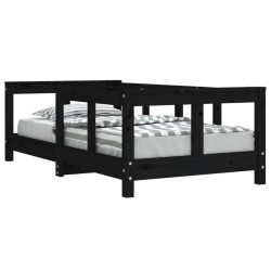 vidaXL Kinderbett Schwarz 70x140 cm Massivholz Kiefer