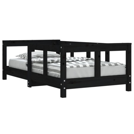 vidaXL Kinderbett Schwarz 70x140 cm Massivholz Kiefer