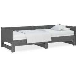 vidaXL Ausziehbares Tagesbett Grau Massivholz Kiefer 2x(80x200) cm