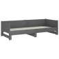 vidaXL Ausziehbares Tagesbett Grau Massivholz Kiefer 2x(80x200) cm vidaXL Ausziehbares Tagesbett Grau Massivholz Kiefer 2x(80x200) cm