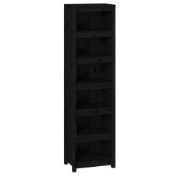 vidaXL Bücherregal Schwarz 50x35x183 cm Massivholz Kiefer