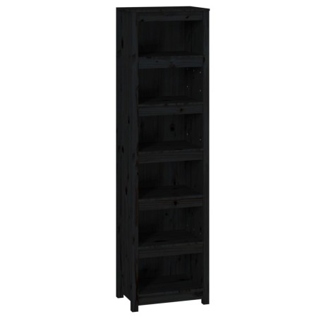 vidaXL Bücherregal Schwarz 50x35x183 cm Massivholz Kiefer