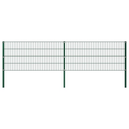 Zaunfeld mit Pfosten Eisen 3,4 x 0,8 m Grün