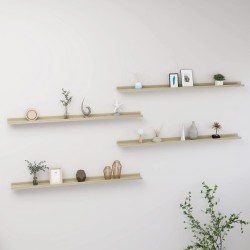 vidaXL Wandregale 4 Stk. Sonoma-Eiche 115x9x3 cm