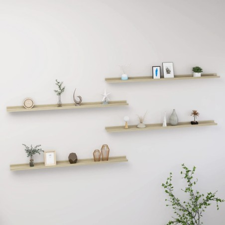 vidaXL Wandregale 4 Stk. Sonoma-Eiche 115x9x3 cm