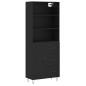 vidaXL Highboard Schwarz 69,5x34x180 cm Holzwerkstoff vidaXL Highboard Schwarz 69,5x34x180 cm Holzwerkstoff