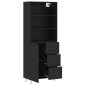 vidaXL Highboard Schwarz 69,5x34x180 cm Holzwerkstoff vidaXL Highboard Schwarz 69,5x34x180 cm Holzwerkstoff
