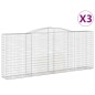 vidaXL Gabionen mit Hochbogen 3 Stk. 400x50x160/180cm Verzinktes Eisen vidaXL Gabionen mit Hochbogen 3 Stk. 400x50x160/180cm Verzinktes Eisen