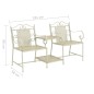 vidaXL 2-Sitzer-Gartenbank 161 cm Stahl Weiß vidaXL 2-Sitzer-Gartenbank 161 cm Stahl Weiß