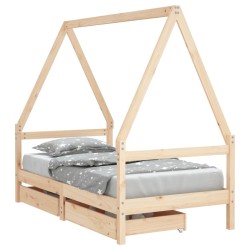 vidaXL Kinderbett mit Schubladen 80x160 cm Massivholz Kiefer