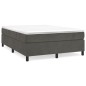 vidaXL Boxspringbett mit Matratze Dunkelgrau 140x190 cm Samt vidaXL Boxspringbett mit Matratze Dunkelgrau 140x190 cm Samt