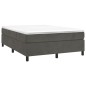 vidaXL Boxspringbett mit Matratze Dunkelgrau 140x190 cm Samt vidaXL Boxspringbett mit Matratze Dunkelgrau 140x190 cm Samt